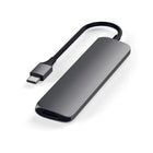 Satechi Type-C Slim Multi-Port Adapter 4K - Space Grey-4.25" H x 1.20" W x 0.30" D