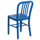 Chaise pour l'intérieur / l'extérieur en métal bleu de qualité commerciale, lot de 2-Siège ergonomique profilé