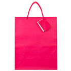 Jam Paper Gift Bags with Rope Handles - Large - 10" x 13" x 5" - Hot Pink Matte - 3 Pack-Quantity: 3 Bags Per Pack