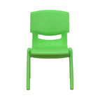 Flash Furniture Green Plastic Stackable School Chair with 10.5" Seat Height - 10 Pack-Set of 10 Stacking Student Chairs