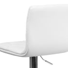 Flash Furniture 15 1/2" x 18" Vinyl Adjustable Height Bar Stool W/Chrome Base, White, 2 Pack-Height Adjustable Seat with Gas Lift