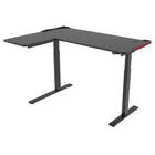 TygerClaw 28"W L-Shape Gaming Sit-Stand Desk - Black-Rock-solid even at full extension, with reinforced crossbars for wobble-free stability at any height