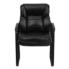 Flash Furniture Black Leather Executive Side Reception Chair with Lumbar Support & Sled Base-Guest Chair