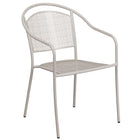 Flash Furniture Light Grey Indoor-Outdoor Steel Patio Arm Chair with Round Back-Stacks up to 8 Chairs High