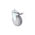 Colson Zinc Plated Caster, 4" (102 Mm), Caster Type: Swivel w/Brake, Wheel Material: Poly-Loc Grey, Mi949, 2 Pack (Y480D-PPB-ST)-Wheel Diameter: 4" (102 mm)