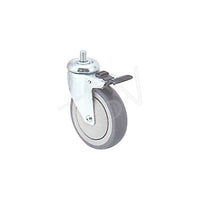 Colson Zinc Plated Caster, 4" (102 Mm), Caster Type: Swivel w/Brake, Wheel Material: Poly-Loc Grey, Mi949, 2 Pack (Y480D-PPB-ST)-Wheel Diameter: 4" (102 mm)