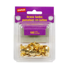 Staples - Punaises, dorées, paquet de 100-Punaises faciles à utiliser, parfaites pour cartes, tableaux d'affichage, planches murales, calendriers et pour bien d'autres usages
