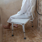 Flash Furniture HERCULES Series 300 Lb. Capacity Adjustable Bath & Shower Transfer Bench with Back & Side Arm - White-12