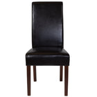 Flash Furniture - Chaise Parsons en cuir LeatherSoft brun de la série Greenwich-Ensemble de 2 styles du milieu du siècle