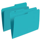Staples Teal 1/2 Cut File Folders - Letter Size - 100 Pack-Teal