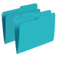 Staples Teal 1/2 Cut File Folders - Letter Size - 100 Pack-Teal