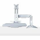 StarTech Adjustable Sit-Stand Monitor Arm Desk Mount with Keyboard and Mouse Tray-The removable mouse tray and plastic ergonomic wrist rest cover allow for frequent cleaning of all high-touch surfaces