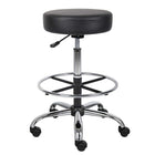 Nicer Furniture Backless Caressoft Medical Drafting Stool - Black-Upholstered in durable polyethylene for easy maintenance and cleaning.