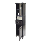 Winsome Alps – Armoire haute avec porte en verre et tiroir, noir-Un tiroir, une armoire fermée avec tablette réglable, 14 larg. x 11 prof. x 22,4 haut. (po)