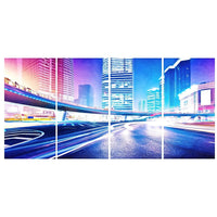Design Art Lights Shine in the City, Fine Art Canvas, (PT2038-271)-Print