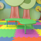 Flash Furniture – Table d’activités demi-lune en plastique à hauteur ajustable 35 x 65 (po), vert-Largeur totale à la courbe: 22,25 pouces