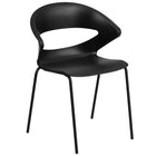 Flash Furniture Contemporary Black Vinyl Adjustable Height Barstool with Quilted Wave Seat & Chrome Base - 2 Pack-440 lb. Weight Capacity