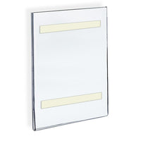 Azar Displays 14" x 8.5" Vertical Wall Mount Acrylic Sign Holder with Adhesive Tape, Clear, 10 Pack (122013)-Used to displays information on walls and doors, maximizing advertising opportunity