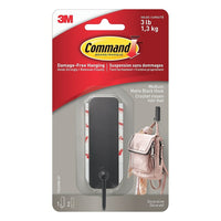 Command Medium Matte Black Hook (17034MB-EF)-Dress up your wall with sleek and stylish metallic hooks