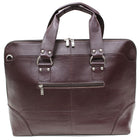Ashlin Kellin Ladies Zippered Briefcase, Dark Brown-2 short carrying handles.