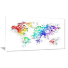 Designart Bright World Map Canvas Art Print, (PT2740-32-16)-Print