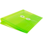 JAM Paper Plastic Envelopes with Button and String Tie Closure, Index Booklet, 5.25 x 7.5, Lime Green Poly, 24 Pack (920B1lig)-Material: plastic