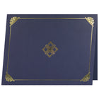 St. James Document/Certificate Holders - Gold Foil - Linen Finish - Navy Blue - 5 Pack-Easy to insert any letter size (8-1/2" x 11") documents into the die-cut corner slots