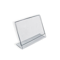 Azar Displays 2" x 3" Horizontal Slanted L-Shape Acrylic Sign Holder, 10 Pack (112742)-Perfect to marketing information or advertising material