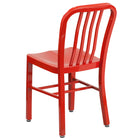 Flash Furniture Commercial Grade Metal Indoor-Outdoor Chairs - Red - 2 Pack-Ergonomic Contoured Seat