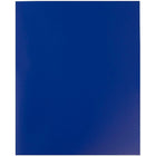 JAM Paper Plastic 2 Pocket School POP Folders, Blue, 96 Pack-Finish: smooth