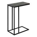 Monarch Specialties 3765 Accent Table - 25"H/Grey Stone-Look/Black Metal-Product dimensions: 15.75 Inch W x 9.45 Inch D x 24 Inch H
