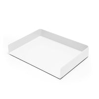 Poppin Landscape Letter Tray - White-Landscape Letter Trays can be stacked on top of one another