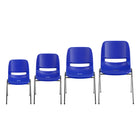 Flash Furniture HERCULES Series Navy Ergonomic Shell Stack Chair with Chrome Frame & 18" Seat Height-Ergonomically Contoured Design