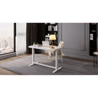 Koble Juno 47.2"W Height Adjustable Smart Desk with Drawer - White-USB ports X2