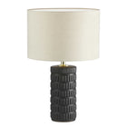 Dainolite Felicity Contemporary Incandescent Table Lamp - 1 Light - Matte Black with Black Gold Shade-Easy Assembly