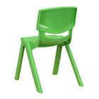 Flash Furniture Green Plastic Stackable School Chair with 12" Seat Height - 10 Pack-Lightweight Design