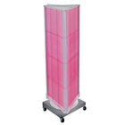 Azar Displays 3-Sided Pegboard Tower Floor Display, Revolving Wheeled Base, Pink (700452-PNK)-Pegboard display fixture