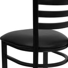 Flash Furniture HERCULES Series Black Ladder Back Metal Restaurant Chair - Black Vinyl Seat - 2 Pack-Welded Joint Assembly