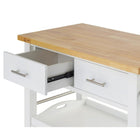 TRINITY Kitchen Cart with Drawers & Tray, White (TBFLWH-1404)-Withstands marring, heat exposure, and impact