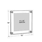 Azar Displays 11" x 14" Standoff Acrylic Sign Holder with Caps, Clear (105510)-Use this frame vertically or horizontally when mounting frames to walls and doors