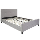 Flash Furniture Tribeca Queen Size Tufted Upholstered Platform Bed - Light Grey Fabric-Panel Headboard
