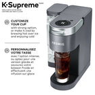 Keurig K-Supreme Single Serve K-Cup Pod Coffee Maker - With MultiStream Technology - Grey-Multiple brew sizes: Brew a 177, 237, 296, or 355 ml (6, 8, 10, or 12 oz) cup
