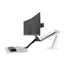 North Bayou 22"-27" Desktop Sit-Stand Workstation Dual Screen with USB Port - White (FC40-2AW)-Upright lift distance: 17.3"