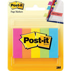 Post-it® - Marque-page, 1/2 po x 1 3/4 po, couleurs néon variées, paq./5 blocs-Couleurs variées qui se remarquent facilement