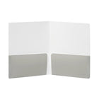 Poppin 2-Pocket Poly Folder - Blush/Light Gray-Holds letter-sized documents