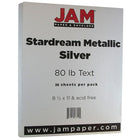 JAM Paper Metallic Paper, 8.11, 80lb Stardream Silver, 2 Packs of 25 (17321539g)-Size: 8-1/2" x 11"