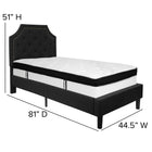 Flash Furniture Brighton Twin Size Tufted Upholstered Platform Bed in Black Fabric with Memory Foam Mattress-Black Fabric Upholstery