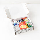 TradeMark Industries Wellness Gift Box-Wellness Gift Box includes: Welch's Fruit Snack, Bigelow Lemon Ginger Herbal Tea Bag, Halls Honey-Lemon Cough Drops, Gatorade Powder - Lemon/Lime x 2, Wendell Estate Honey Sachet, Advil Tube (10 tablets), Emergen-C Super Orange x 2, Nestle Pure Life Water - 500ml, To-Go Facial Tissue Pack, Canada Dry Ginger Ale - 222ml, Ritz Mini Bits Cheese Sandwiches, Lipton Cup A Soup Chicken Noodle, Custom Box
