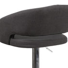 Flash Furniture Contemporary Charcoal Fabric Adjustable Height Barstool with Rounded Mid-Back & Chrome Base-Height Adjustable Seat with Gas Lift