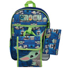 Bioworld 5-Piece Backpack Set - 16" H x 12" W - Star Wars The Mandalorian Grogu-Dimensions: 16" H x 12" W x 5" D